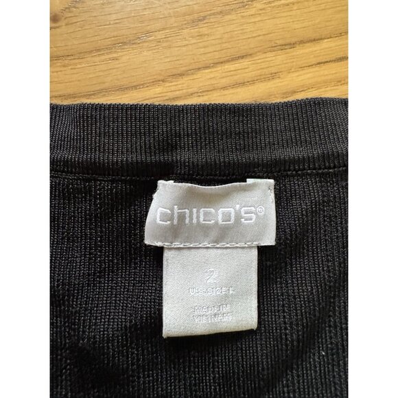 Chico's Ribbed Duster Cardigan Pockets Button Front Long Sleeve Women 2 Size L - Picture 3 of 11